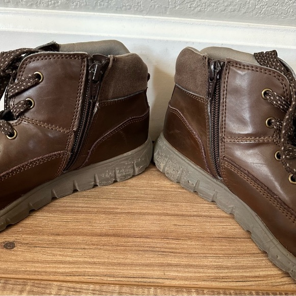 Stride Rite Rimrock Brown Leather Dress Boot Side Zip w/ Lace Size 4 - Picture 4 of 6